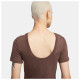 Nike Γυναικεία κοντομάνικη μπλούζα Sportswear NK CHLL KNT MRIB SS Top